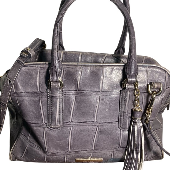 BRAHMIN MARISSA Elegant Gray Leather Handbag - Picture 3 of 14